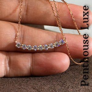 Brilliant Curved Line Rose Gold Necklace